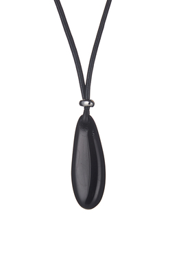 原创小众黑玛瑙石长款毛衣链女