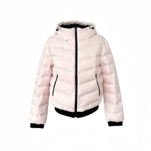 2025冬季新款韩系粉色排骨棉服女短款撞色连帽面包服保暖棉衣外套