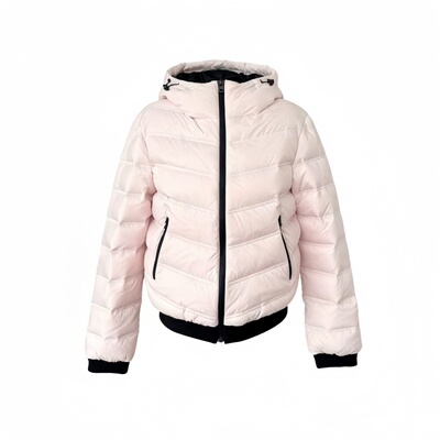 韩系粉色排骨撞色棉服女短款外套