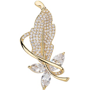 羽毛胸针高端精致时尚别针固定衣服防走光扣饰品旗袍大衣配饰礼物