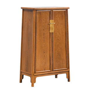 鸡翅木圆角柜中式圆脚柜实木书橱柜仿古红木书柜置物柜收纳柜经典