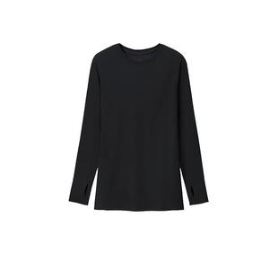 蕉下运动长袖T恤女遮屁股打底衫上衣宽松白色2025秋冬新品