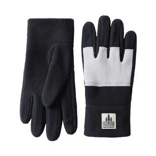 MISSION UV摇粒绒保暖手套男冬加厚加绒户外骑车防风防寒触屏手套