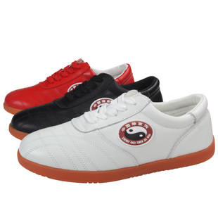 红棉陈家沟太极鞋软牛皮牛筋底女春秋季武术练功鞋男真皮太极拳