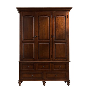 成品大衣柜 美式实木衣柜环保水性漆欧式衣橱主卧二门全实木
