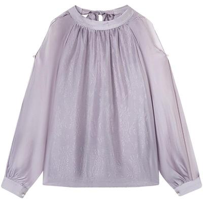 慕兔法式温柔风露肩长袖衬衫