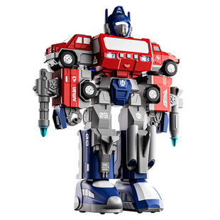擎天机甲可变形机器人金刚男孩玩具柱儿童3到6岁汽车积木战士合体
