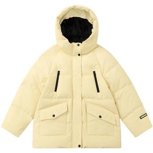 笛莎官方旗舰童装女童中长羽绒服秋冬季新款女孩儿童三防蓄热外套