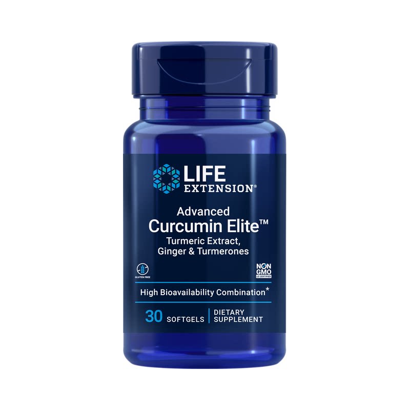 美国进口沿寿LifeExtension姜黄素姜辣素姜黄酮复合软胶囊30粒/瓶