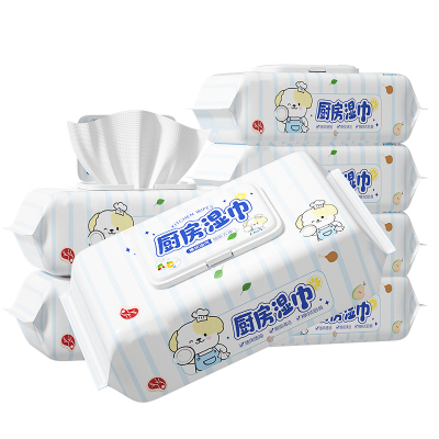 大包厨房湿巾去污去油家用加大加厚擦油烟机湿纸巾清洁抹布