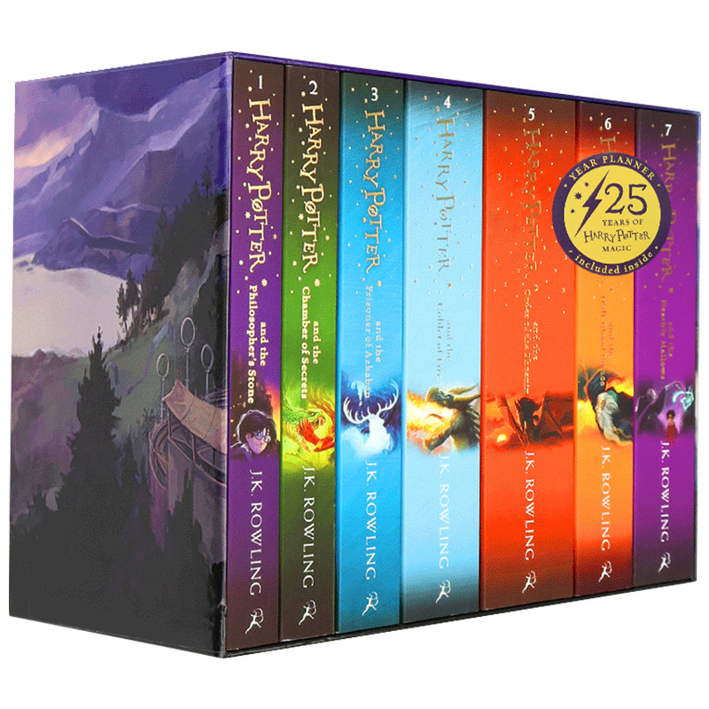 英文原版 哈利波特1-7册全英文版全套正版书 harry potter原著全集小说 与魔法石第一部 密室 JK罗琳 儿童外语经典文学名著套装