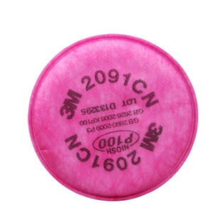 3m2091CN P100滤棉过滤棉防尘棉过滤纸防烟配半面具滤芯使用