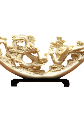 新中式仿真象牙摆件玄关博古架