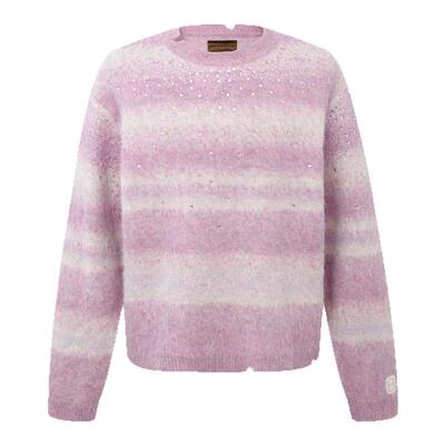 BIRTH OF ROYAL CHILD.BORC 【丁禹兮同款】手工镶钻高奢拼色毛衣