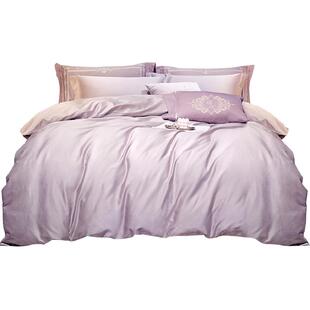 博洋60支长绒棉四件套全棉纯棉春夏简约贡缎纯色床单被套床上用品