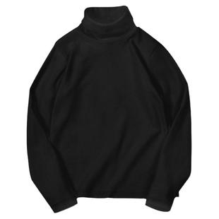 马登黑色紧身半高领打底衫仿德绒内搭上衣修身针织长袖t恤秋冬女