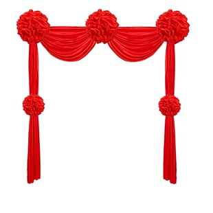 2026新年大红花球装饰春节景区寺院古城古村护栏路引布置红绸缎布