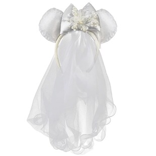 迪士尼米妮公主头纱发箍米奇婚纱求婚领证登记道具生日拍照头饰女