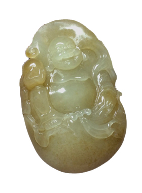 墨玉黄口料天然手把件