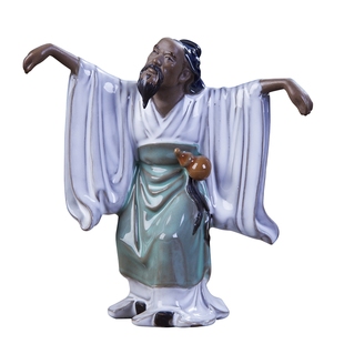 中医文化药房诊所医院装饰 陶瓷人物小摆件神医华佗像五禽戏石湾