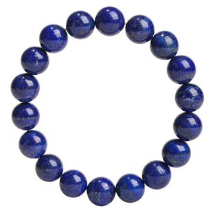 天然青金石手串8-11mm收藏级阿富汗克莱因蓝珠子散珠水晶手链男女