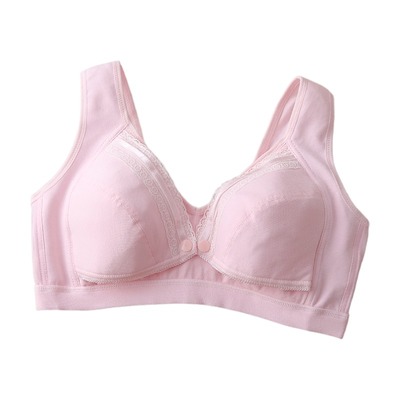 纯棉大码哺乳内衣春秋薄款孕妇喂奶文胸无钢圈超薄前扣背心全罩杯