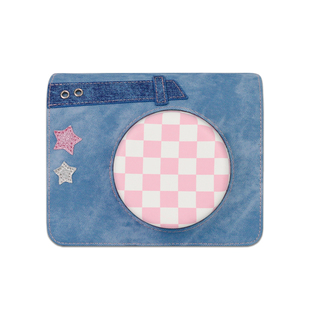 适用富士拍立得WIDE400相机包可放透明壳 配肩带收纳牛仔包原野绿