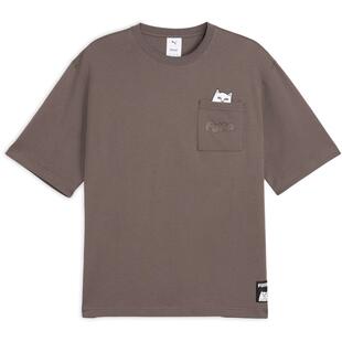 RIPNDIP联名|美拉德宽松短袖T恤男PUMA彪马猫咪运动上衣633779