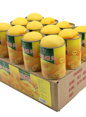 黄桃罐头12罐*425g正品整箱