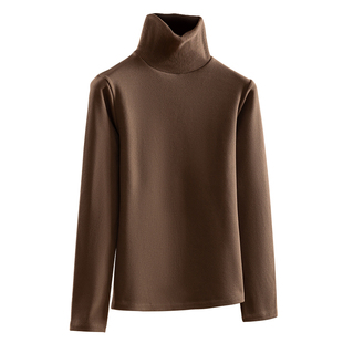 德绒高领打底衫女秋冬加绒加厚抽条修身t恤柔软显瘦内搭洋气上衣