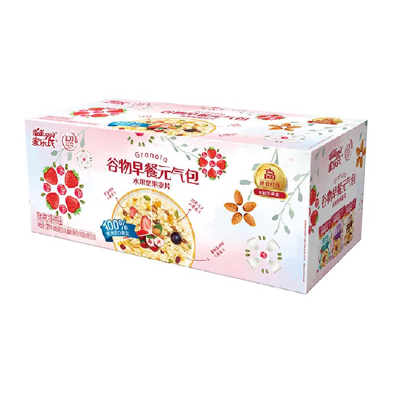 家乐氏谷兰诺拉小袋包装坚果谷物水果儿童燕麦片早餐食品即食 水装实拍商品图