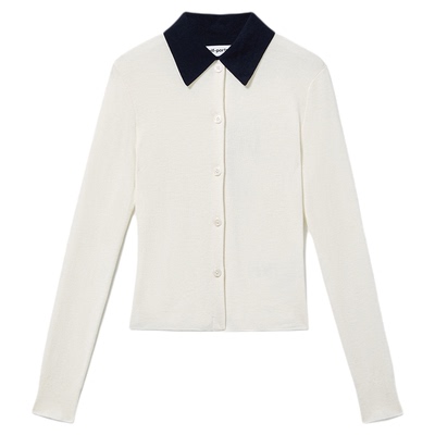 self-portrait翻领针织外套