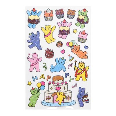 dailylike可爱小熊细闪贴纸