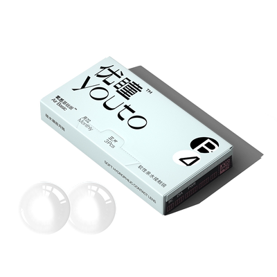 优瞳硅水凝胶隐形眼镜氧感月抛3片近视高透氧高含水学生正品