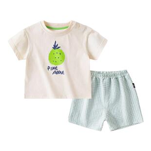 嘟嘟家儿童套装夏季休闲短袖衣服宝宝新款潮女婴儿两件套男童夏装