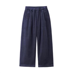 佐丹奴裤子女2026年春纯棉灯芯绒松紧腰可束脚八分阔腿裤05425669