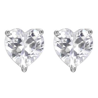 GRGR纯银爱心锆石耳钉