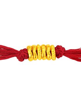 潮宏基盘缠金黄金串珠