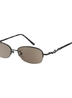 水晶石头太阳眼镜男开车钓鱼半小框方形石头墨镜气质女款妈妈墨镜