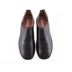 内联升女鞋春秋季时尚低帮皮鞋圆头女士软牛皮矮跟休闲皮鞋4794C