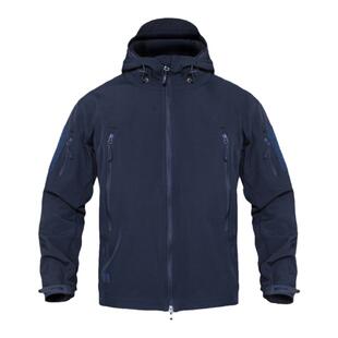 藏蓝深蓝抓绒软壳冲锋衣户外执勤外套战训防寒TAD版型 战术汤姆