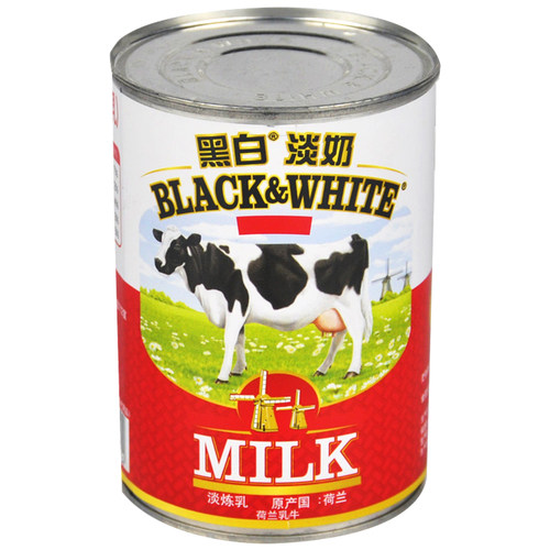 荷兰进口黑白淡奶400g*5罐 全脂淡奶港式丝袜奶茶甜品专用原料