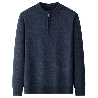 【半高拉链领】爸爸加厚保暖毛衣