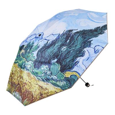 俊希晴雨伞田园风黑胶3折晴雨