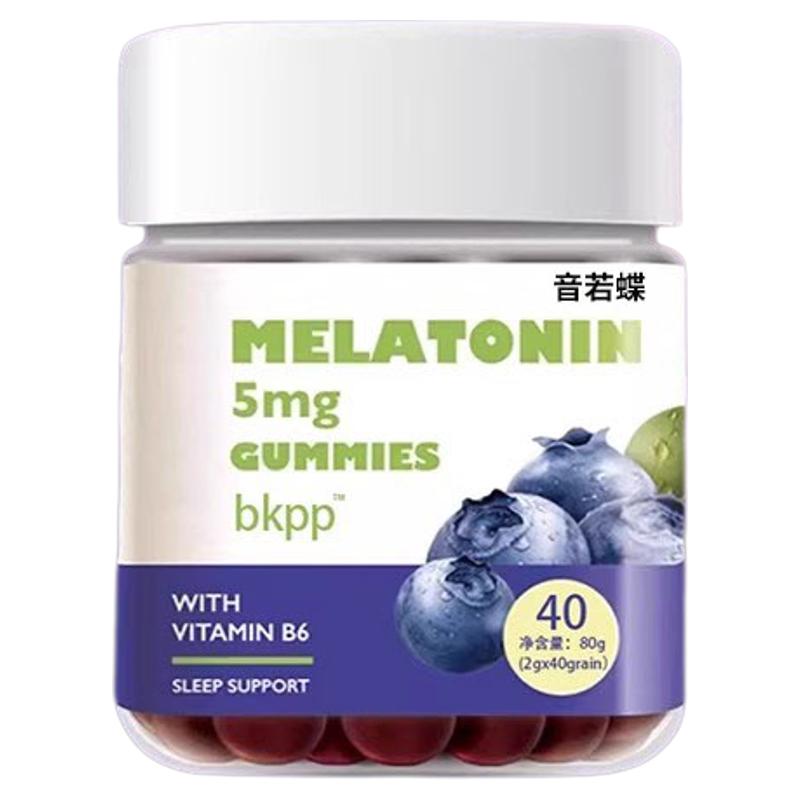 蓝莓睡眠小熊软糖官方旗舰店正品美片搭褪黑素安瓶助眠片快速白力
