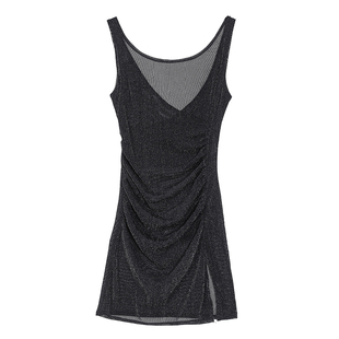 夜场性感包臀连衣裙低胸夜总会KTV公主佳丽技师服显瘦透视小礼服