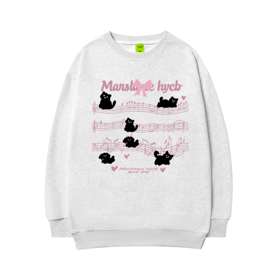 100%纯棉美式oversize圆领卫衣女