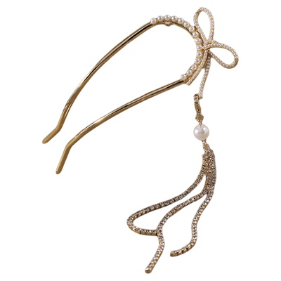 新中式国风珍珠流苏发夹