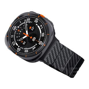 AKGLEADER碳纤维手表带适用三星Watch7/8Ultra手表47mm磁吸扣表带8 classic个性蝴蝶扣树脂碳纤维纹潮牌腕带
