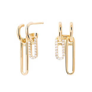 PDPAOLA回形别针耳饰耳扣耳钉女纯银925镀金礼物一款多戴Nexa